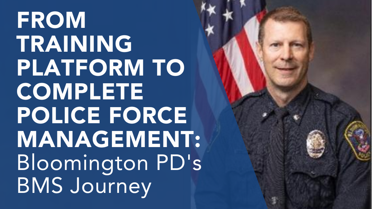 Commander Kittleson Headshot in front of a flag, training platform for law enforcement